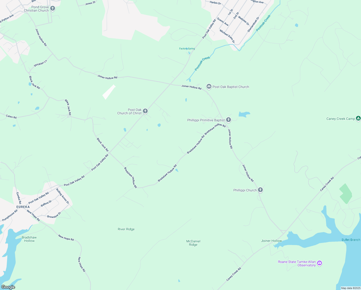 map of restaurants, bars, coffee shops, grocery stores, and more near 325 Bradshaw Hollow Road in Rockwood