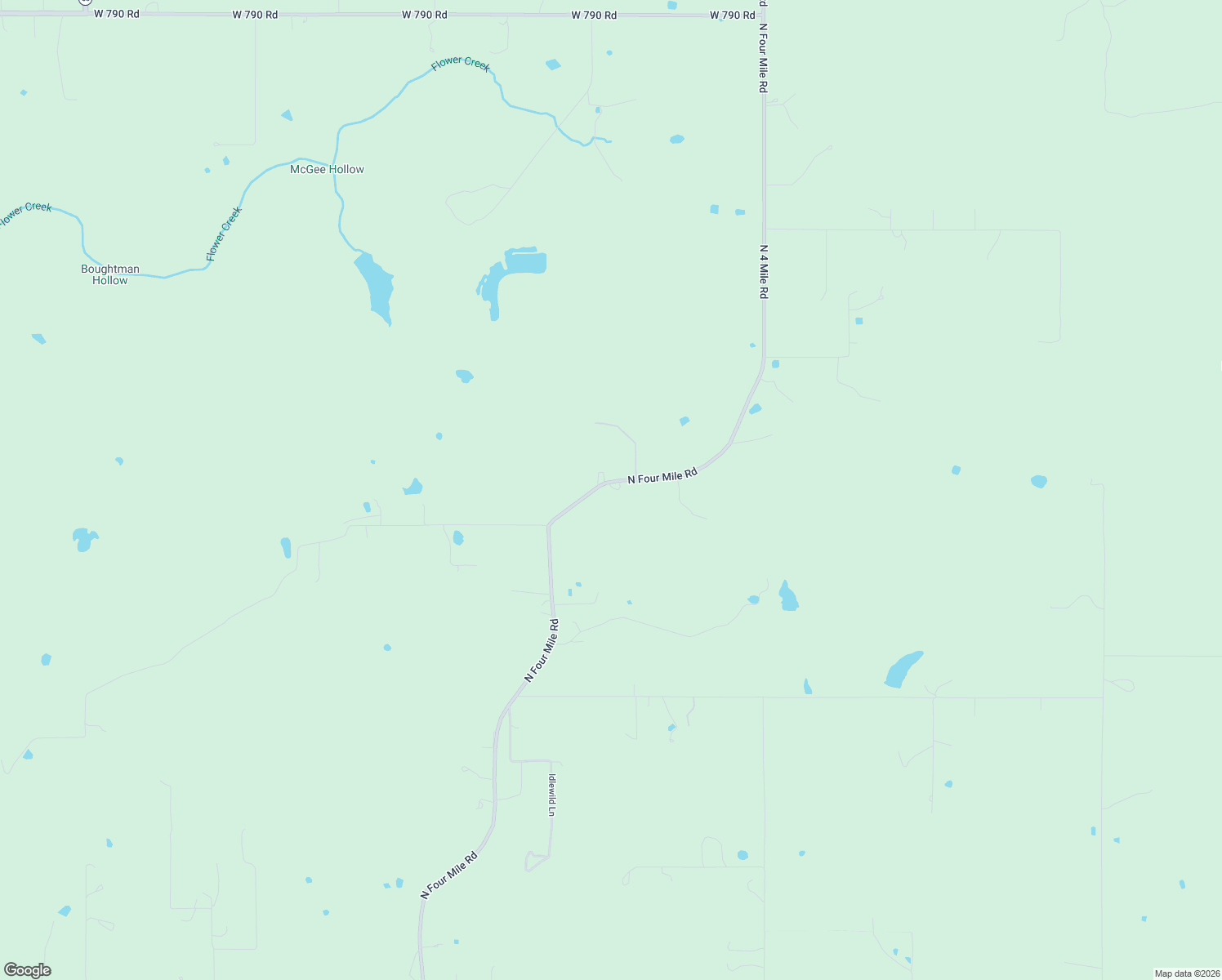 map of restaurants, bars, coffee shops, grocery stores, and more near 22366 North 4 Mile Road in Fort Gibson