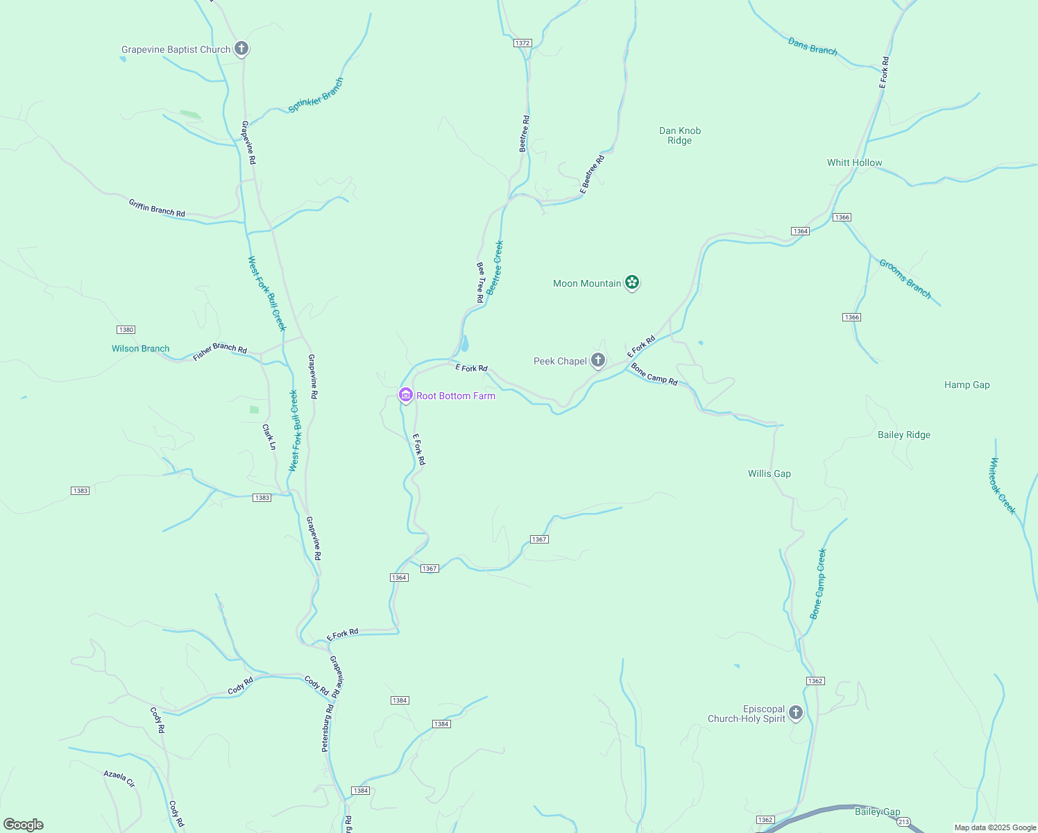 map of restaurants, bars, coffee shops, grocery stores, and more near 1680 East Fork Road in Marshall