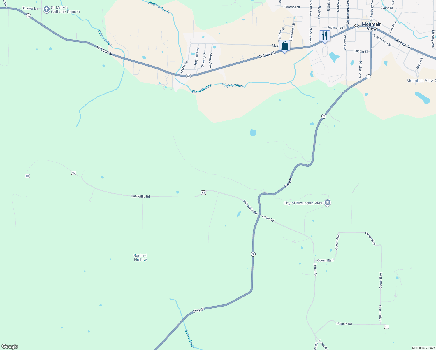 map of restaurants, bars, coffee shops, grocery stores, and more near Herst Road in Mountain View