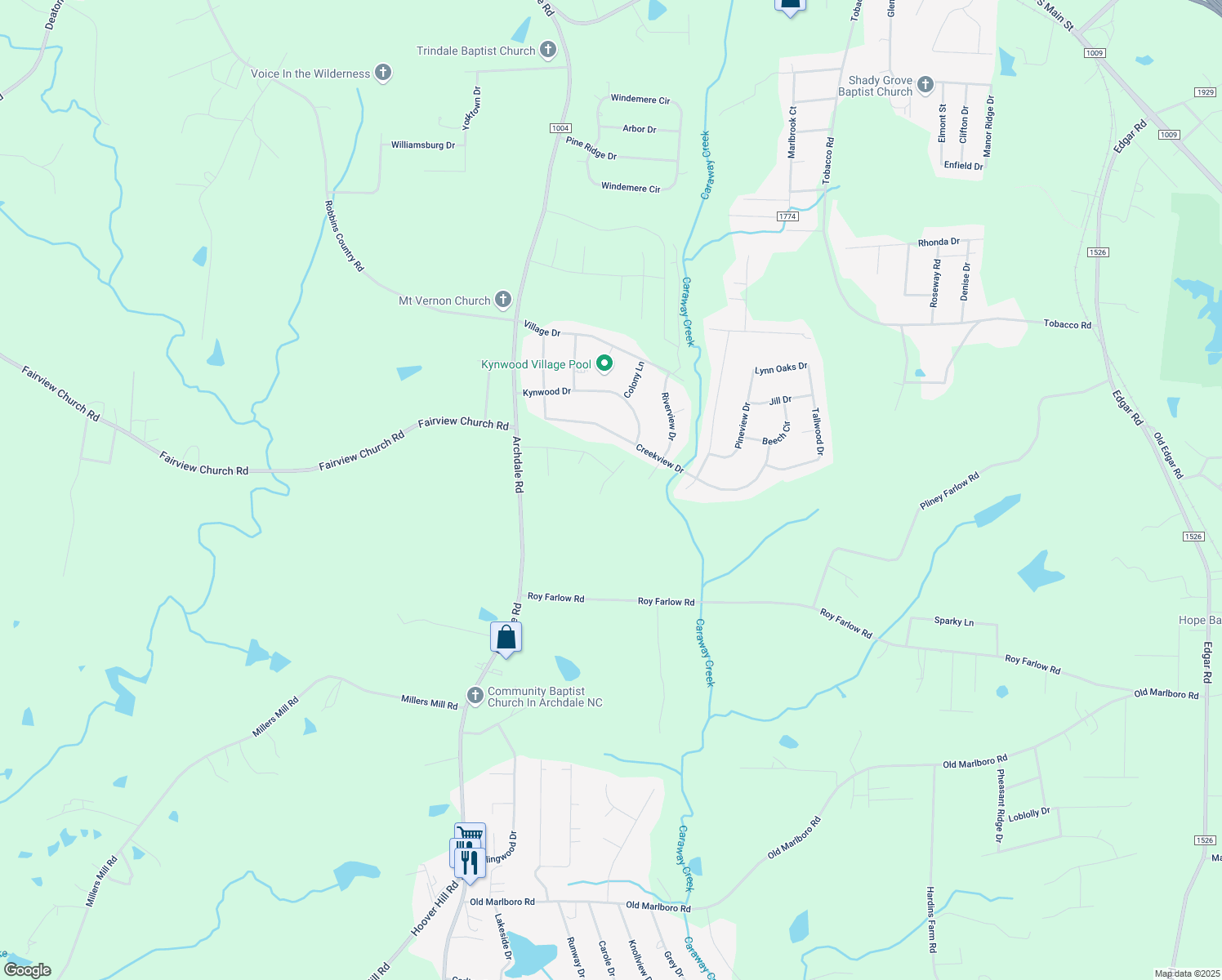 map of restaurants, bars, coffee shops, grocery stores, and more near 4528 Redding Court in Trinity
