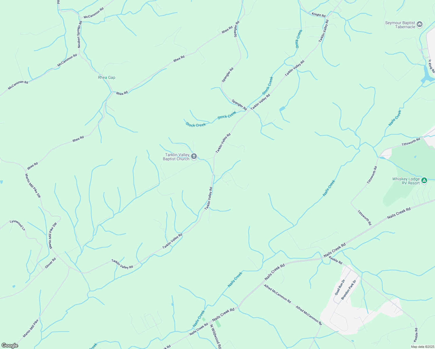 map of restaurants, bars, coffee shops, grocery stores, and more near 1622 Tarklin Valley Road in Knoxville