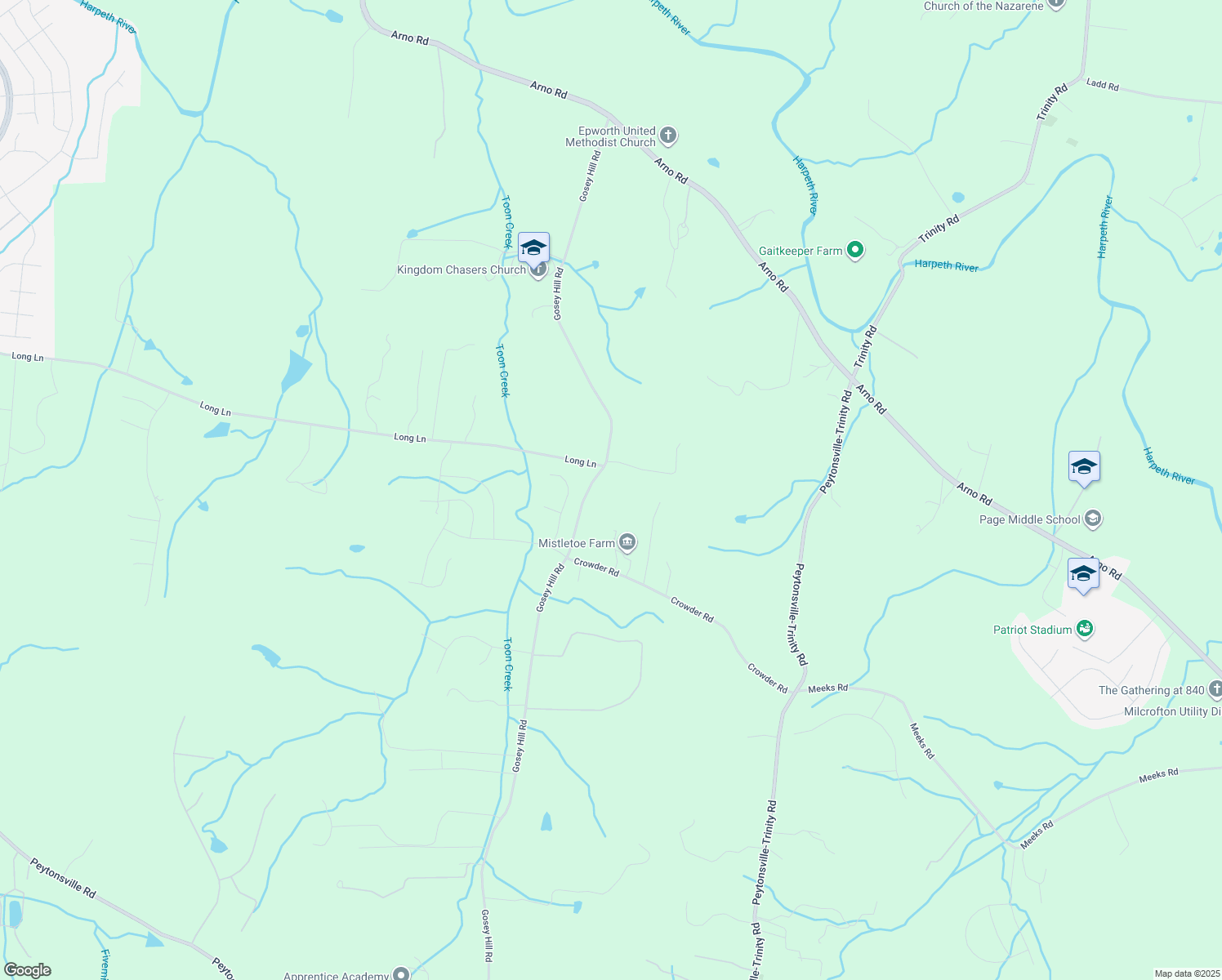 map of restaurants, bars, coffee shops, grocery stores, and more near 4304 Gosey Hill Road in Franklin