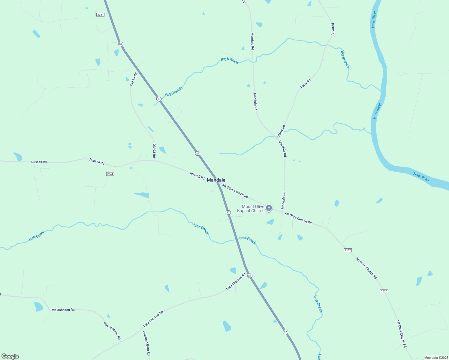 map of restaurants, bars, coffee shops, grocery stores, and more near 4814 Mount Olive Church Road in Pittsboro