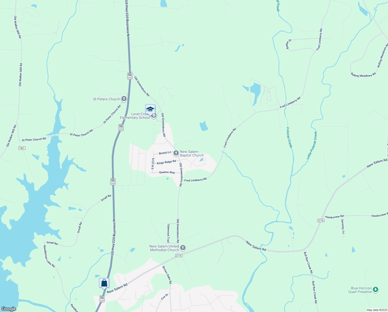 map of restaurants, bars, coffee shops, grocery stores, and more near 4925 Mandarin Court in Randleman