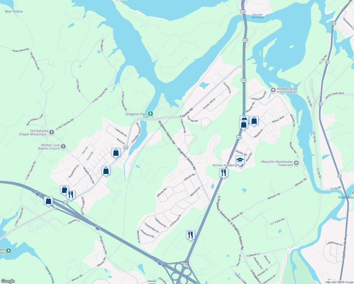 map of restaurants, bars, coffee shops, grocery stores, and more near 1317 Anchor Lane in Louisville
