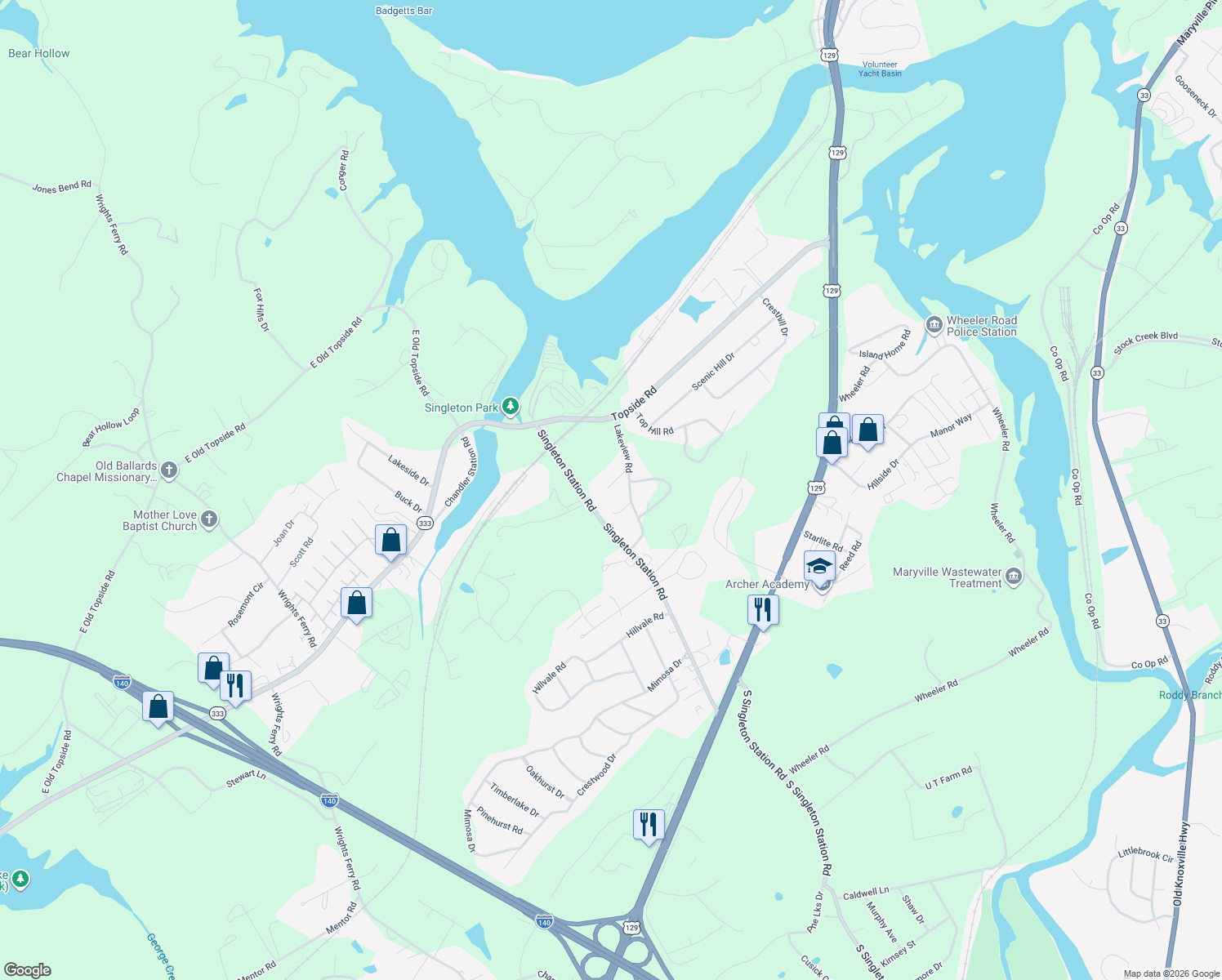 map of restaurants, bars, coffee shops, grocery stores, and more near 1317 Anchor Lane in Louisville