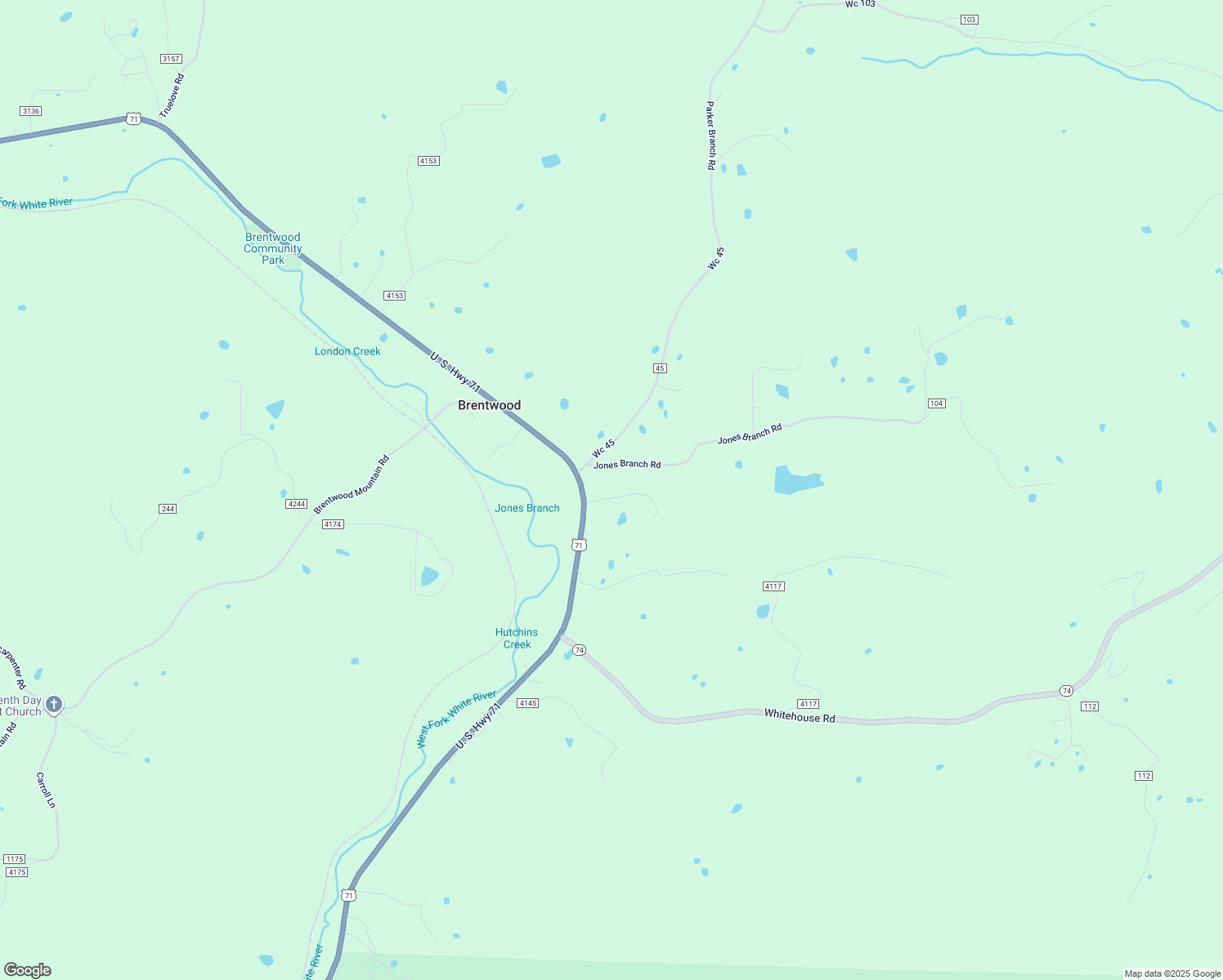 map of restaurants, bars, coffee shops, grocery stores, and more near 16860 U.S. 71 in Winslow