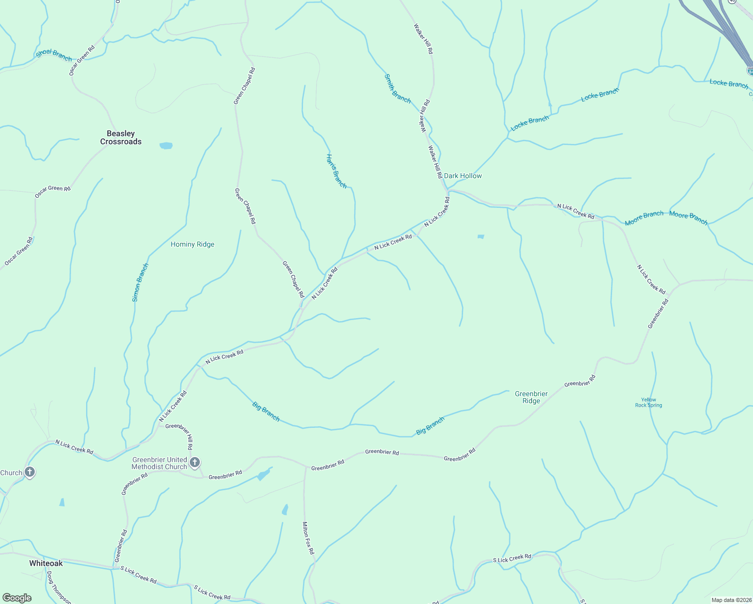 map of restaurants, bars, coffee shops, grocery stores, and more near 5849 N Lick Creek Rd in Franklin