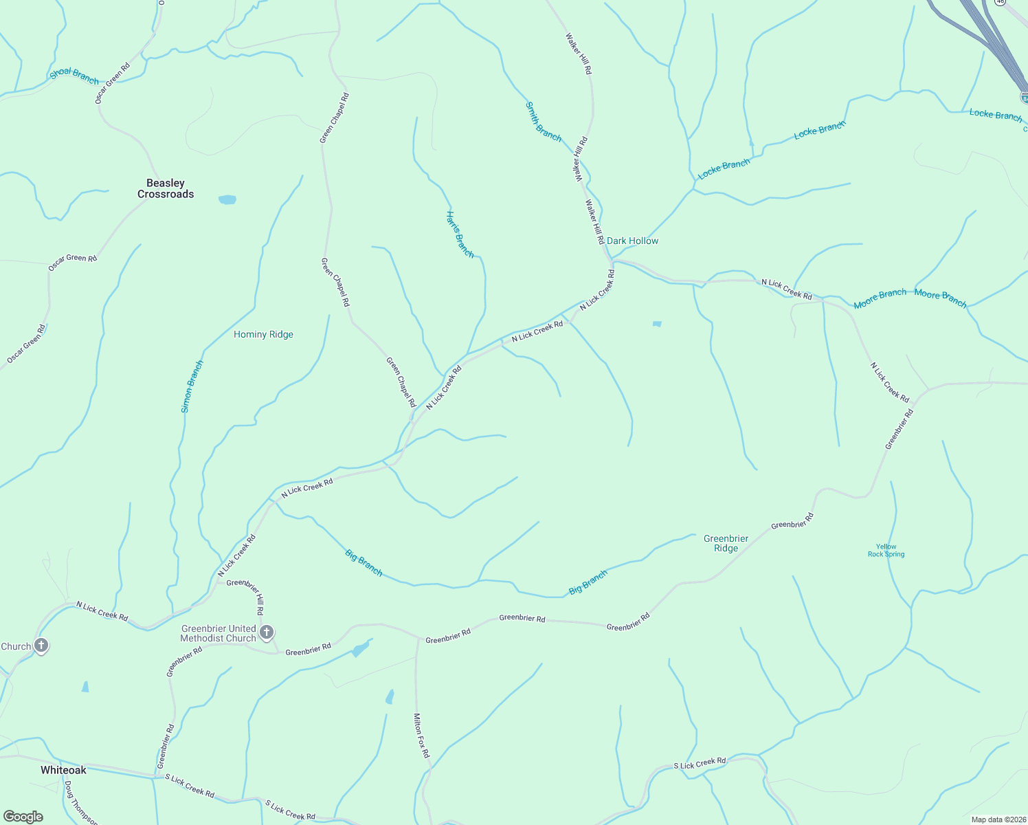 map of restaurants, bars, coffee shops, grocery stores, and more near 5849 N Lick Creek Rd in Franklin