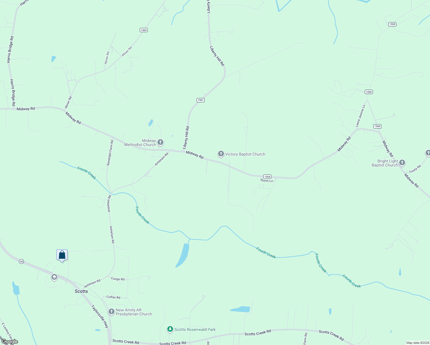 map of restaurants, bars, coffee shops, grocery stores, and more near 1083 Midway Road in Statesville