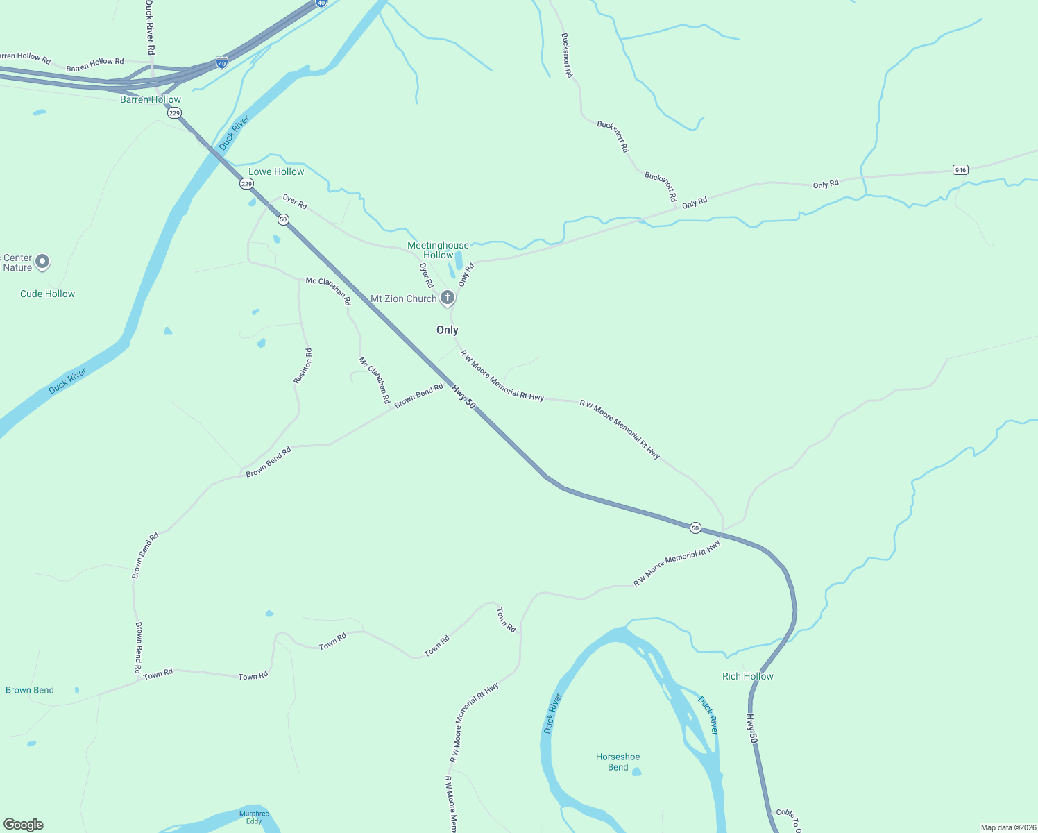 map of restaurants, bars, coffee shops, grocery stores, and more near R W Moore Memorial Rt Highway in Only