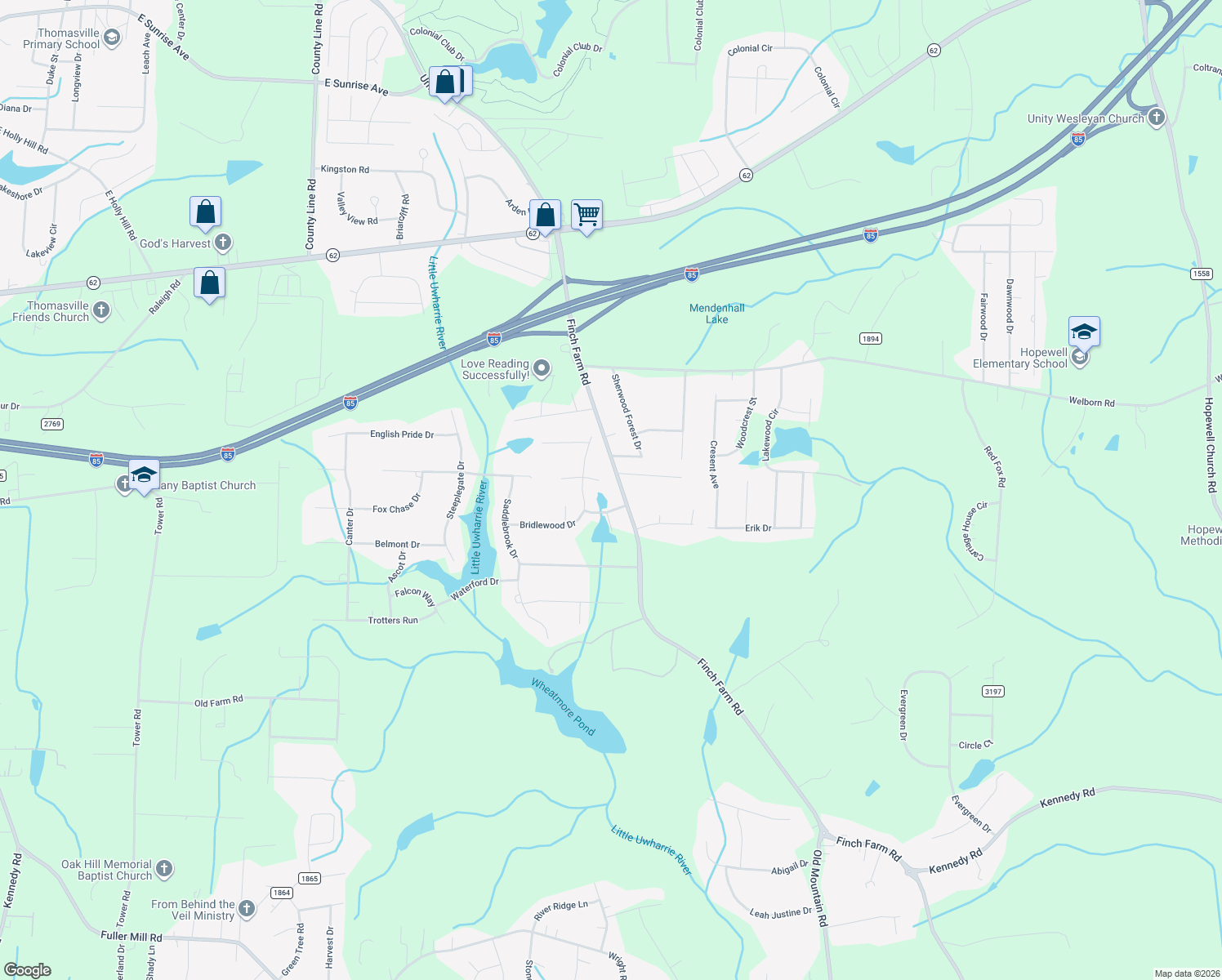 map of restaurants, bars, coffee shops, grocery stores, and more near 6875 Winners Cir in Trinity