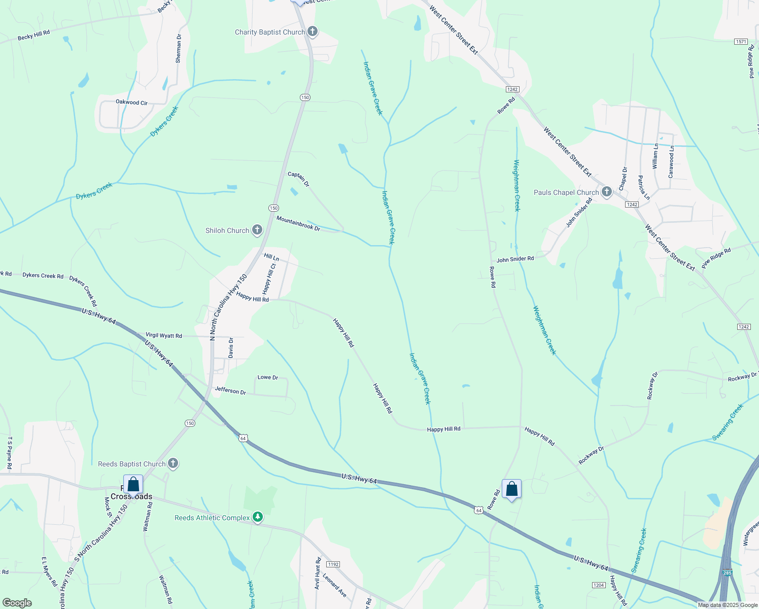 map of restaurants, bars, coffee shops, grocery stores, and more near 2912 Happy Hill Road in Lexington