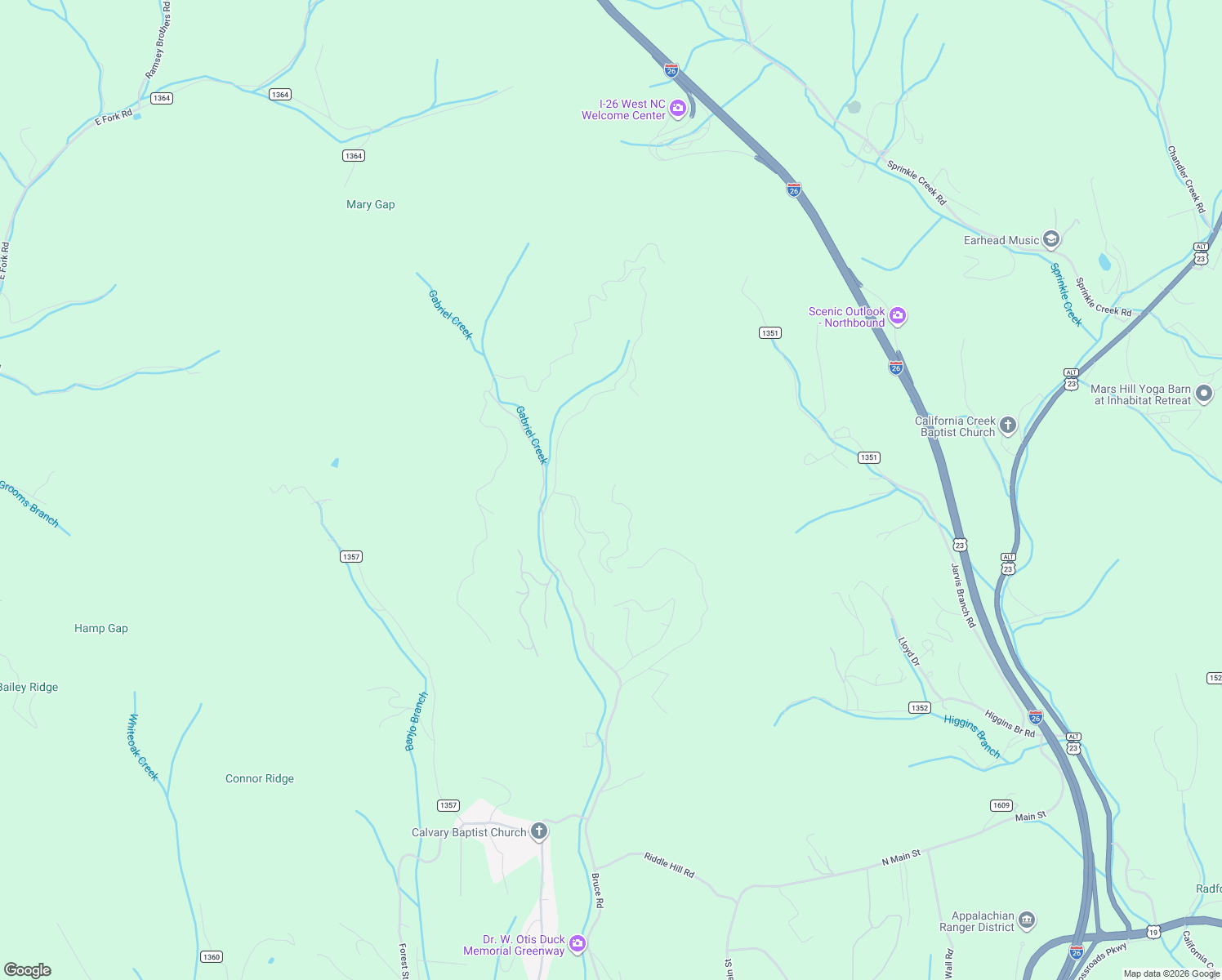 map of restaurants, bars, coffee shops, grocery stores, and more near in Mars Hill