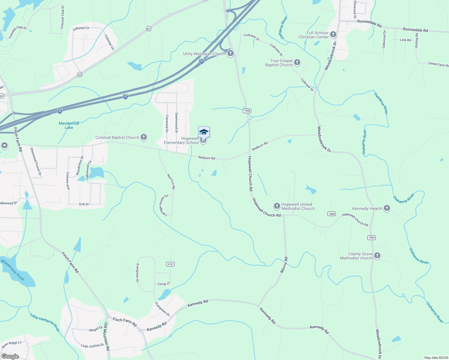 map of restaurants, bars, coffee shops, grocery stores, and more near 6219 Welborn Road in Trinity