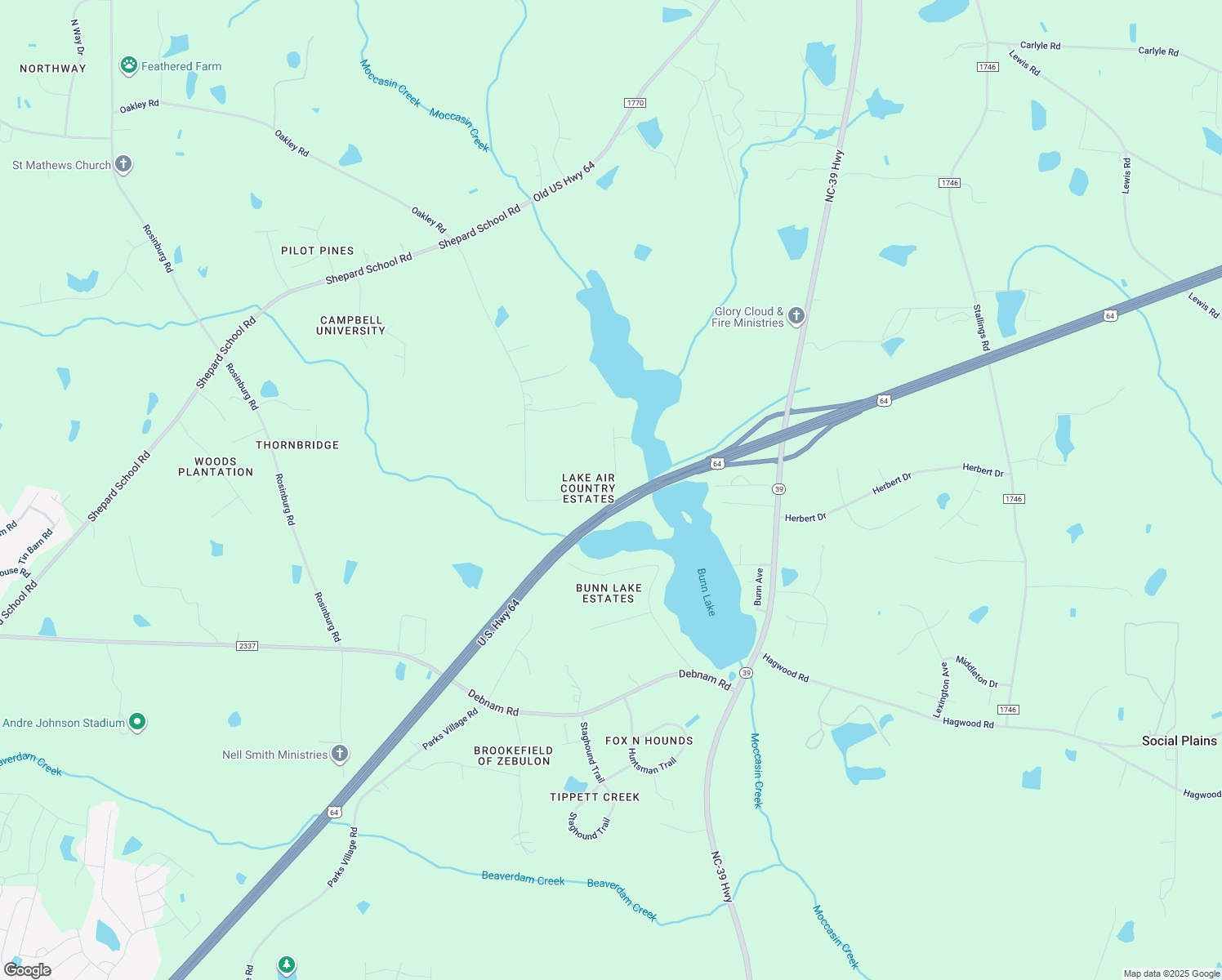 map of restaurants, bars, coffee shops, grocery stores, and more near 10748 Patrician Way in Zebulon