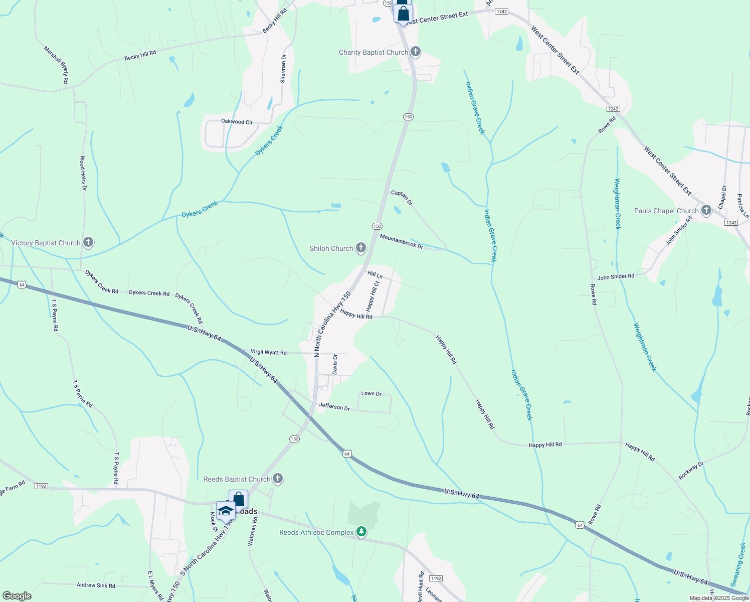 map of restaurants, bars, coffee shops, grocery stores, and more near 200 Happy Hill Court in Lexington