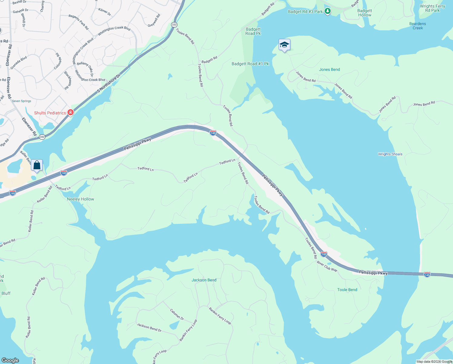 map of restaurants, bars, coffee shops, grocery stores, and more near 2715 Tooles Bend Road in Knoxville