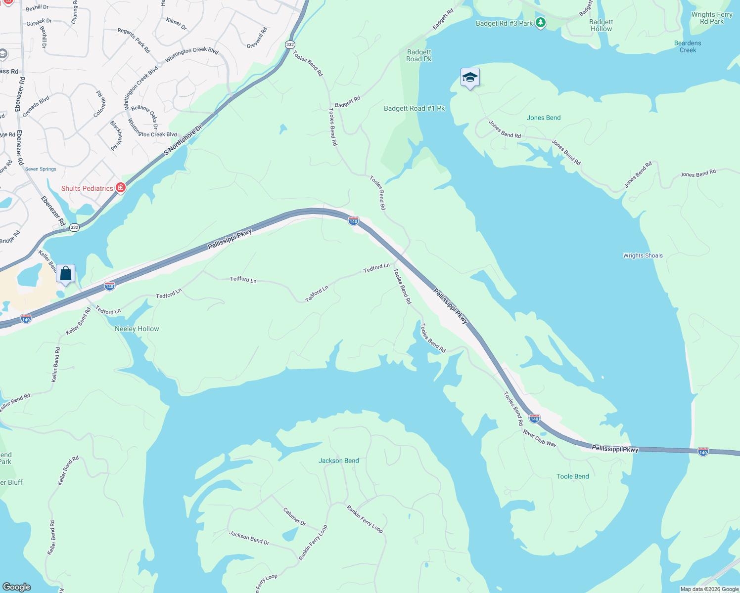 map of restaurants, bars, coffee shops, grocery stores, and more near 2715 Tooles Bend Road in Knoxville