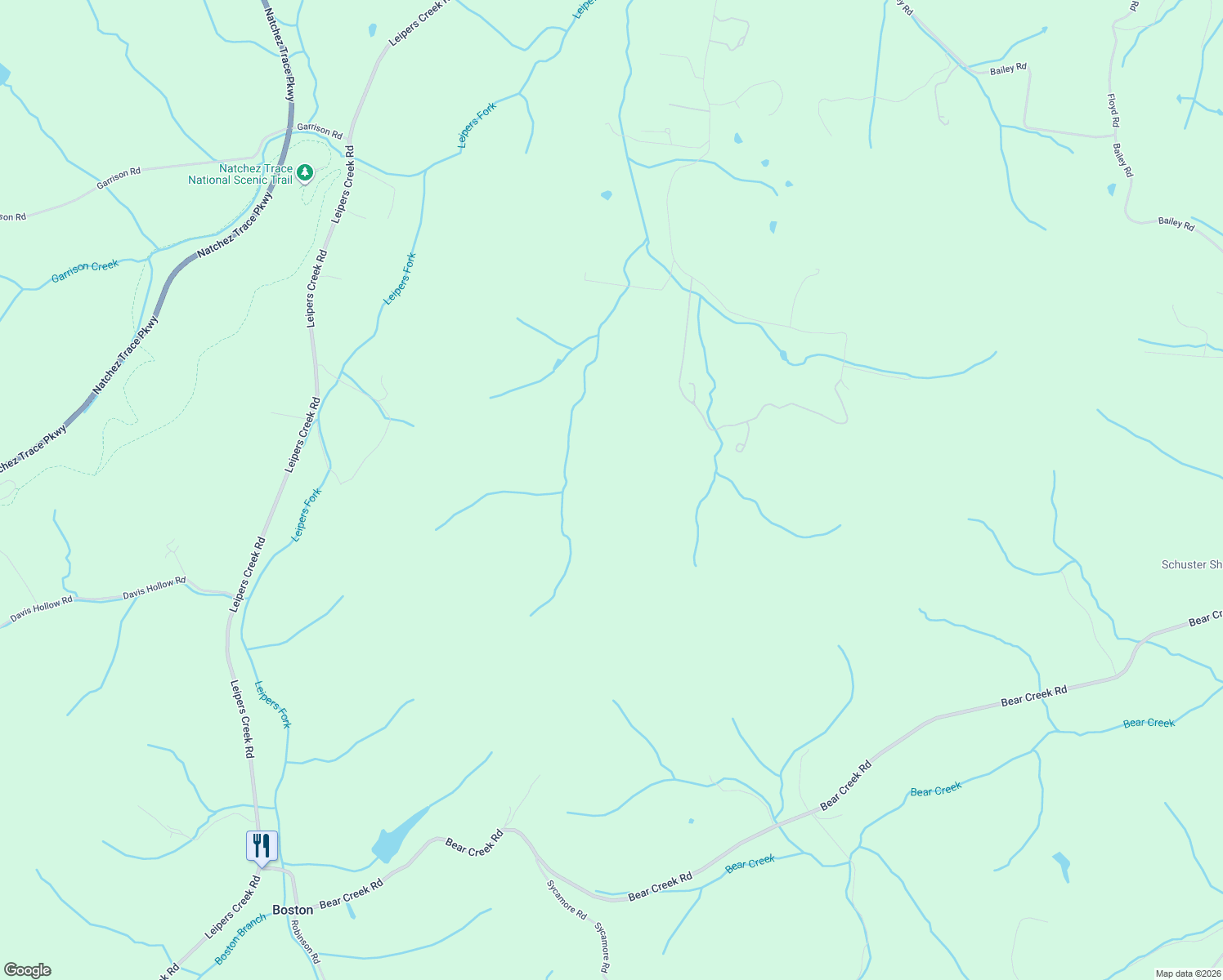 map of restaurants, bars, coffee shops, grocery stores, and more near 3411 Sweeney Hollow Road in Franklin