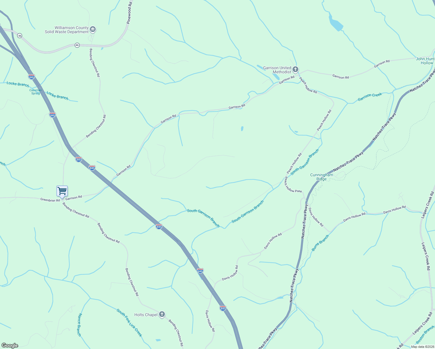 map of restaurants, bars, coffee shops, grocery stores, and more near 6011 Garrison Road in Franklin