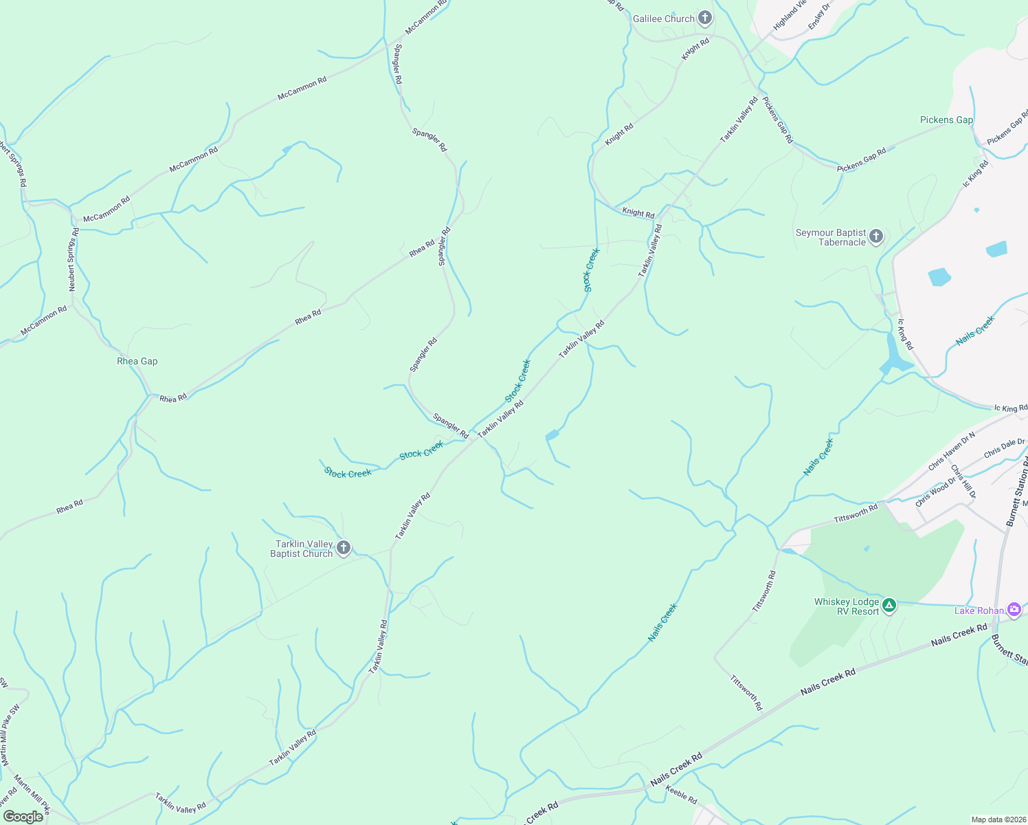 map of restaurants, bars, coffee shops, grocery stores, and more near 1306 Tarklin Valley Road in Knoxville