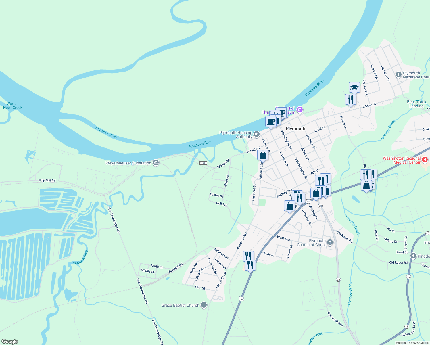 map of restaurants, bars, coffee shops, grocery stores, and more near 102 Darby Circle in Plymouth