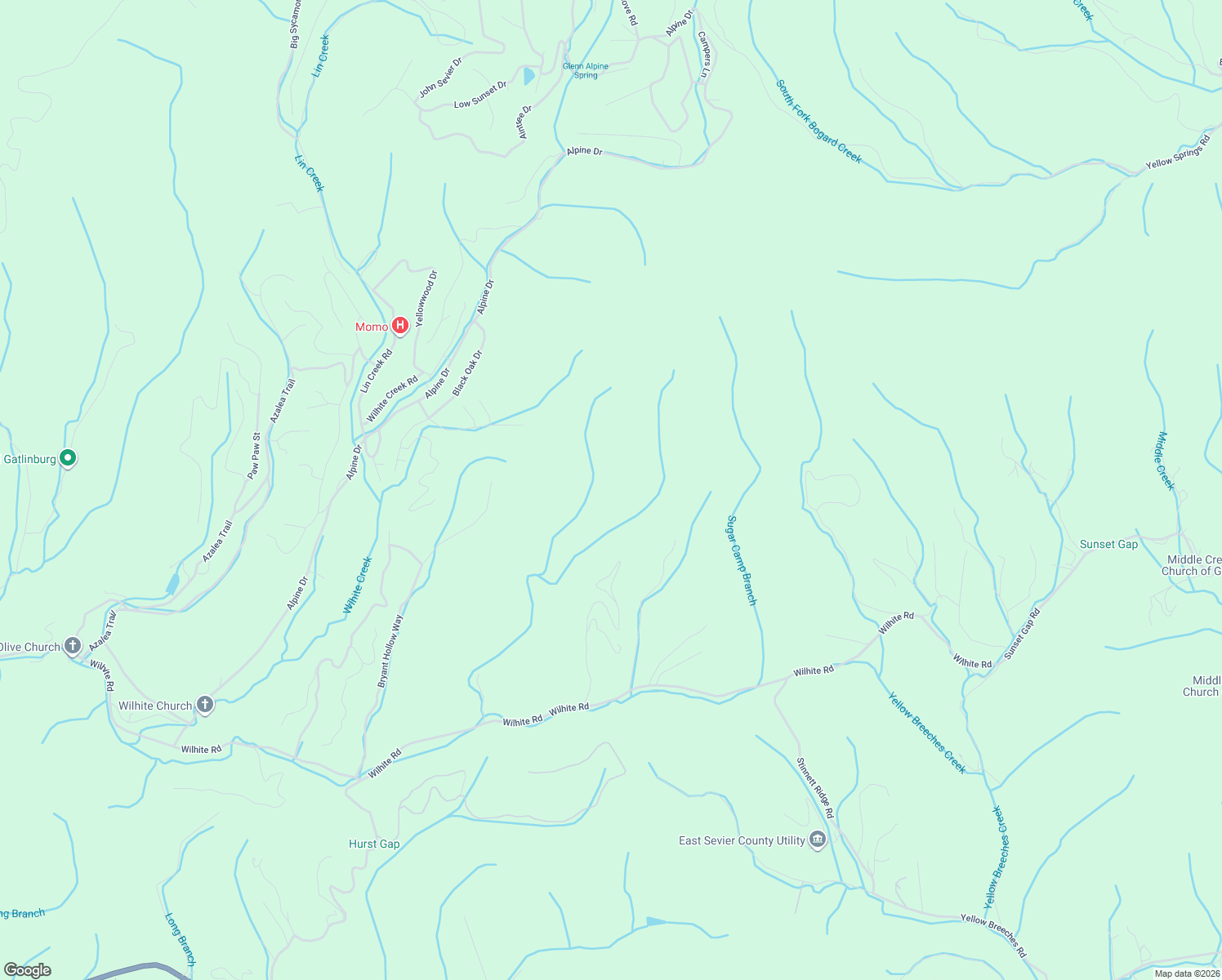 map of restaurants, bars, coffee shops, grocery stores, and more near in Cosby