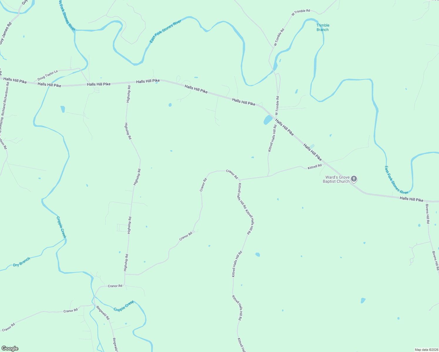 map of restaurants, bars, coffee shops, grocery stores, and more near 4850 Cranor Road in Murfreesboro