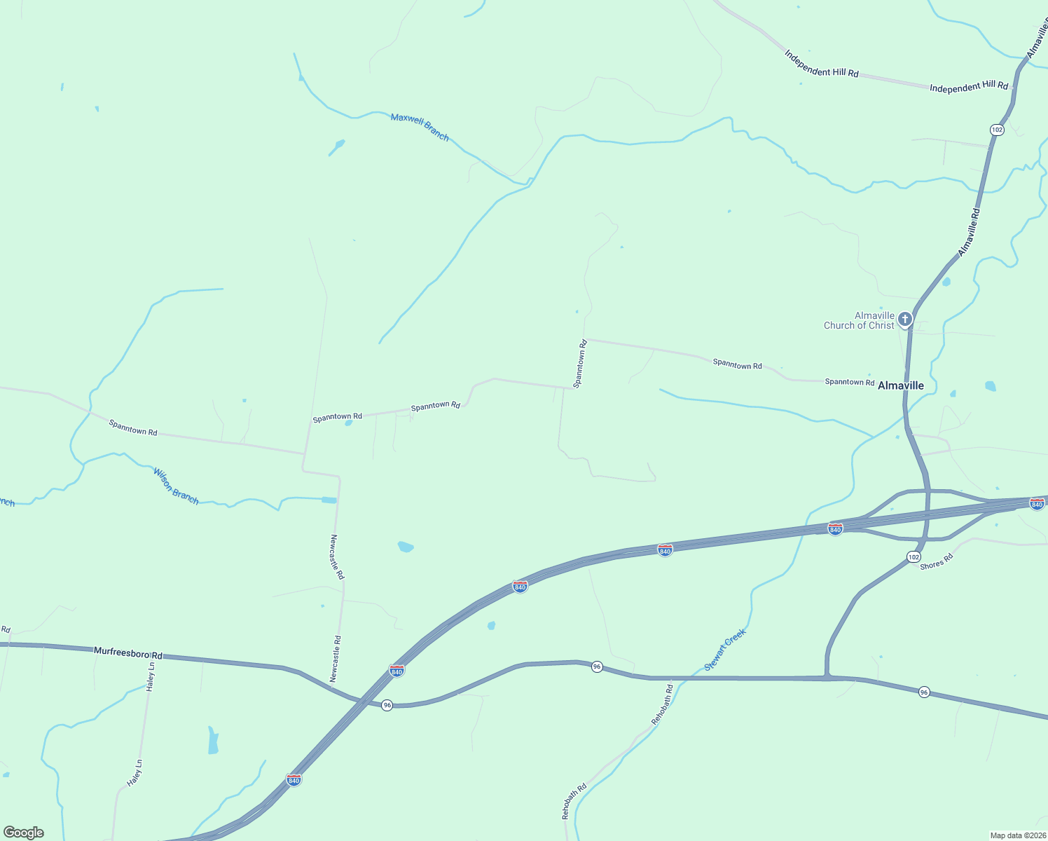 map of restaurants, bars, coffee shops, grocery stores, and more near 10409 Spanntown Road in Arrington