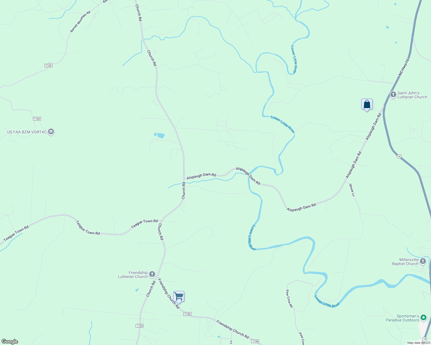 map of restaurants, bars, coffee shops, grocery stores, and more near 4291 Church Road in Taylorsville