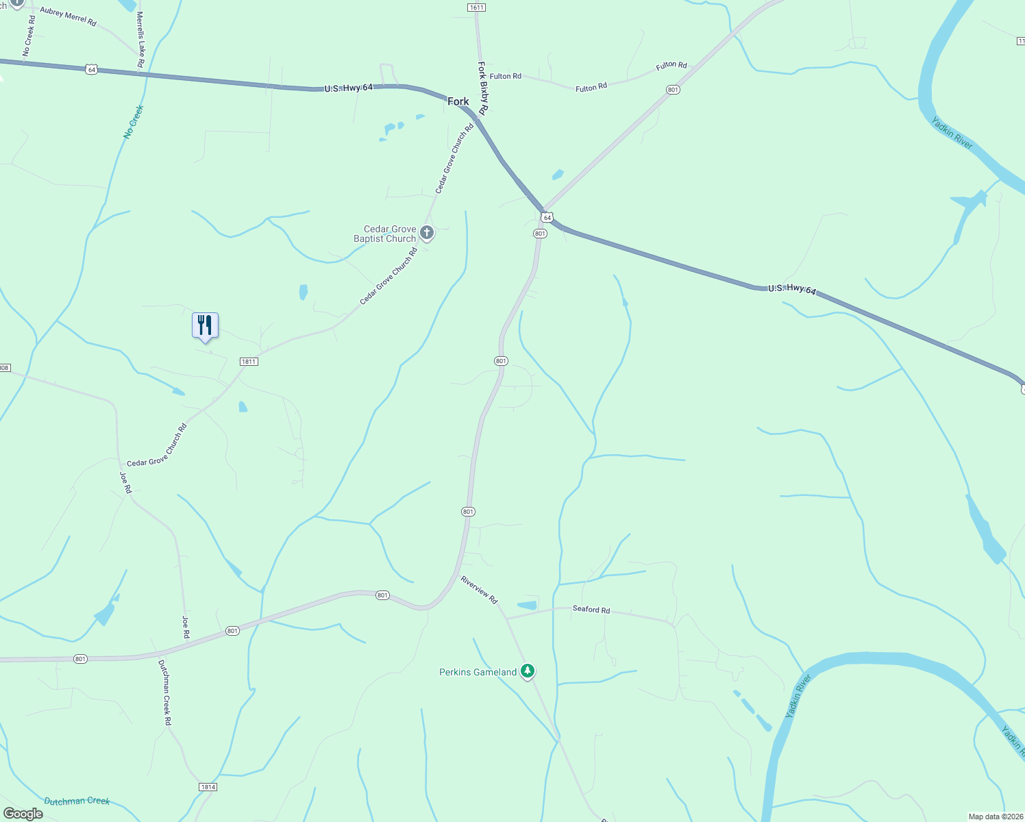 map of restaurants, bars, coffee shops, grocery stores, and more near 147 Peace Court in Advance