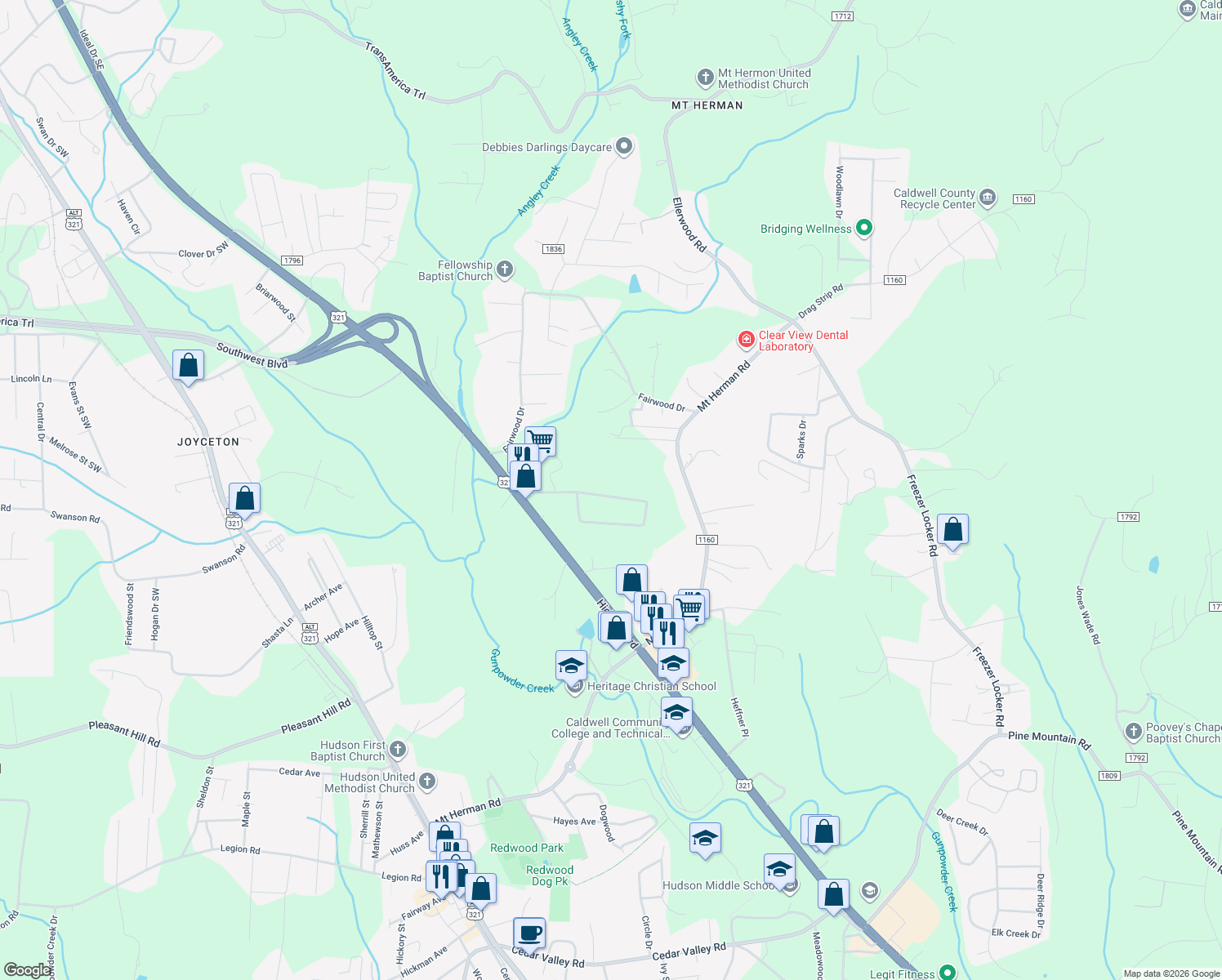 map of restaurants, bars, coffee shops, grocery stores, and more near 131 Whispering Pines Dr in Hudson