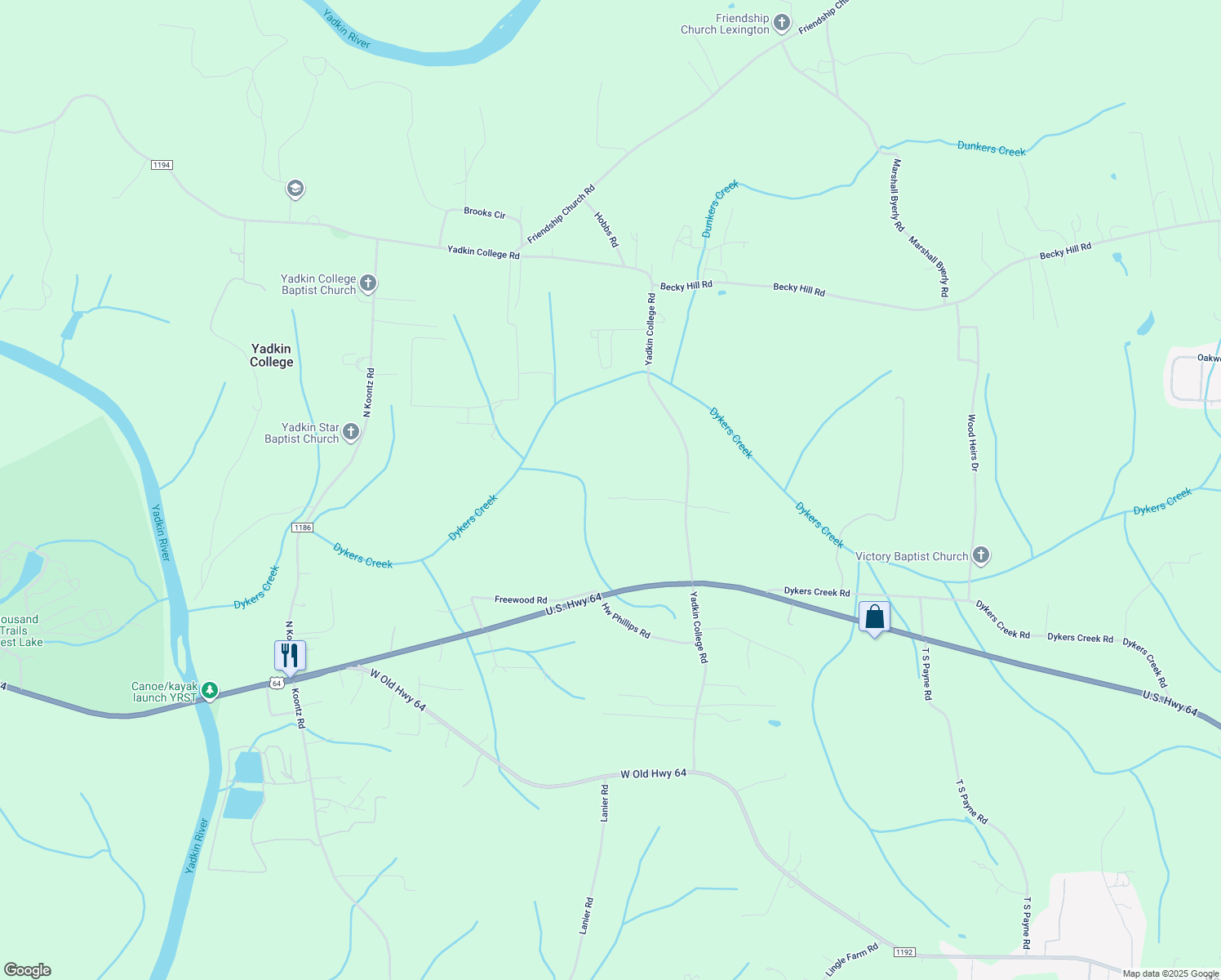 map of restaurants, bars, coffee shops, grocery stores, and more near 324 Tom Wood Road in Lexington