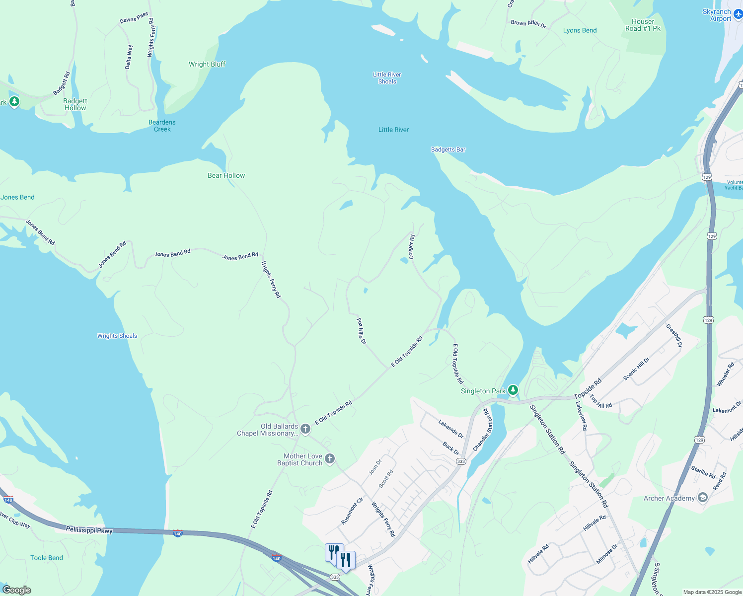 map of restaurants, bars, coffee shops, grocery stores, and more near 4114 Fox Hills Drive in Louisville