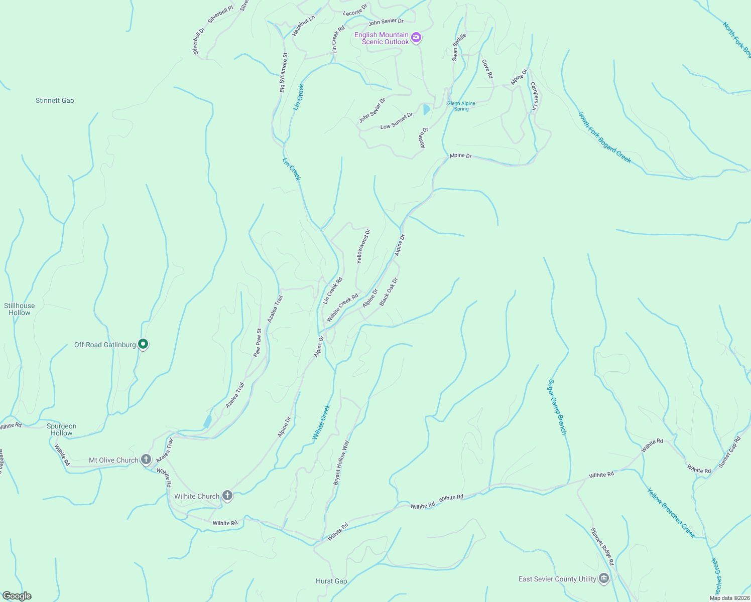 map of restaurants, bars, coffee shops, grocery stores, and more near 1450 Alpine Drive in Sevierville