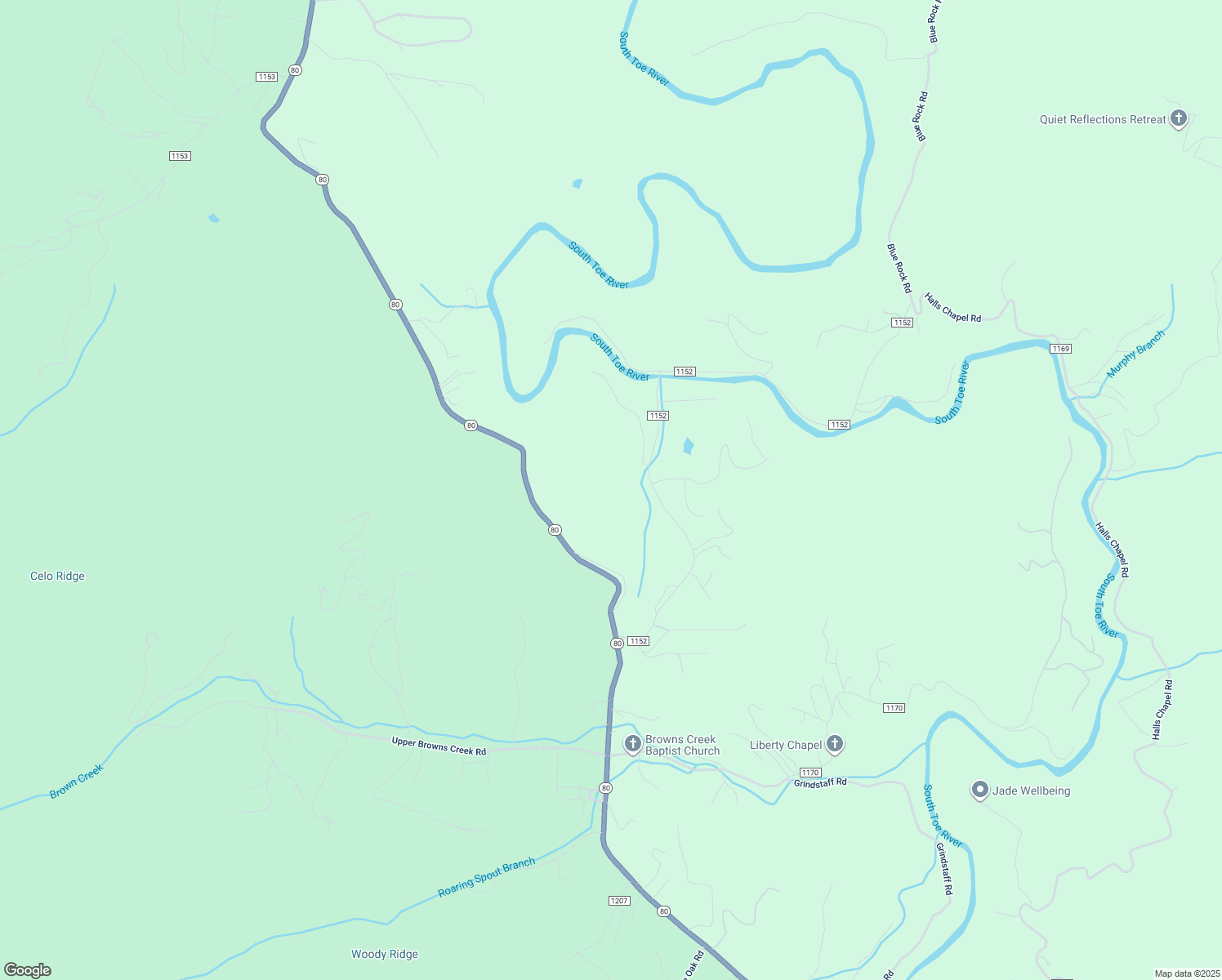 map of restaurants, bars, coffee shops, grocery stores, and more near 3525 North Carolina 80 in Burnsville