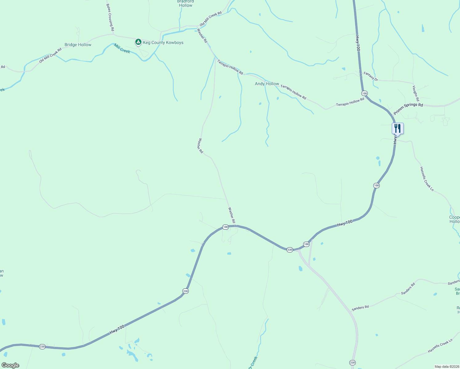 map of restaurants, bars, coffee shops, grocery stores, and more near 5798 Washer Rd in Lyles