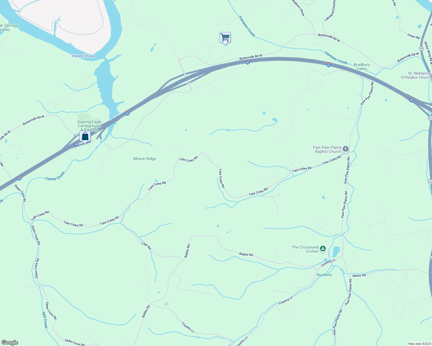 map of restaurants, bars, coffee shops, grocery stores, and more near 651 Tate Coley Rd in Lenoir City