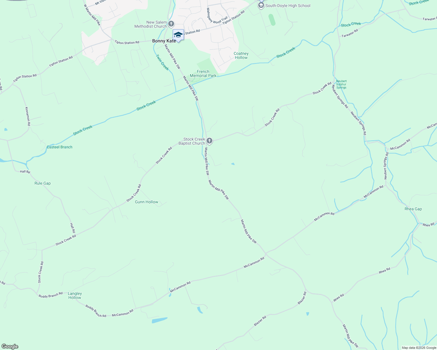 map of restaurants, bars, coffee shops, grocery stores, and more near 8220 Martin Mill Pike in Knoxville