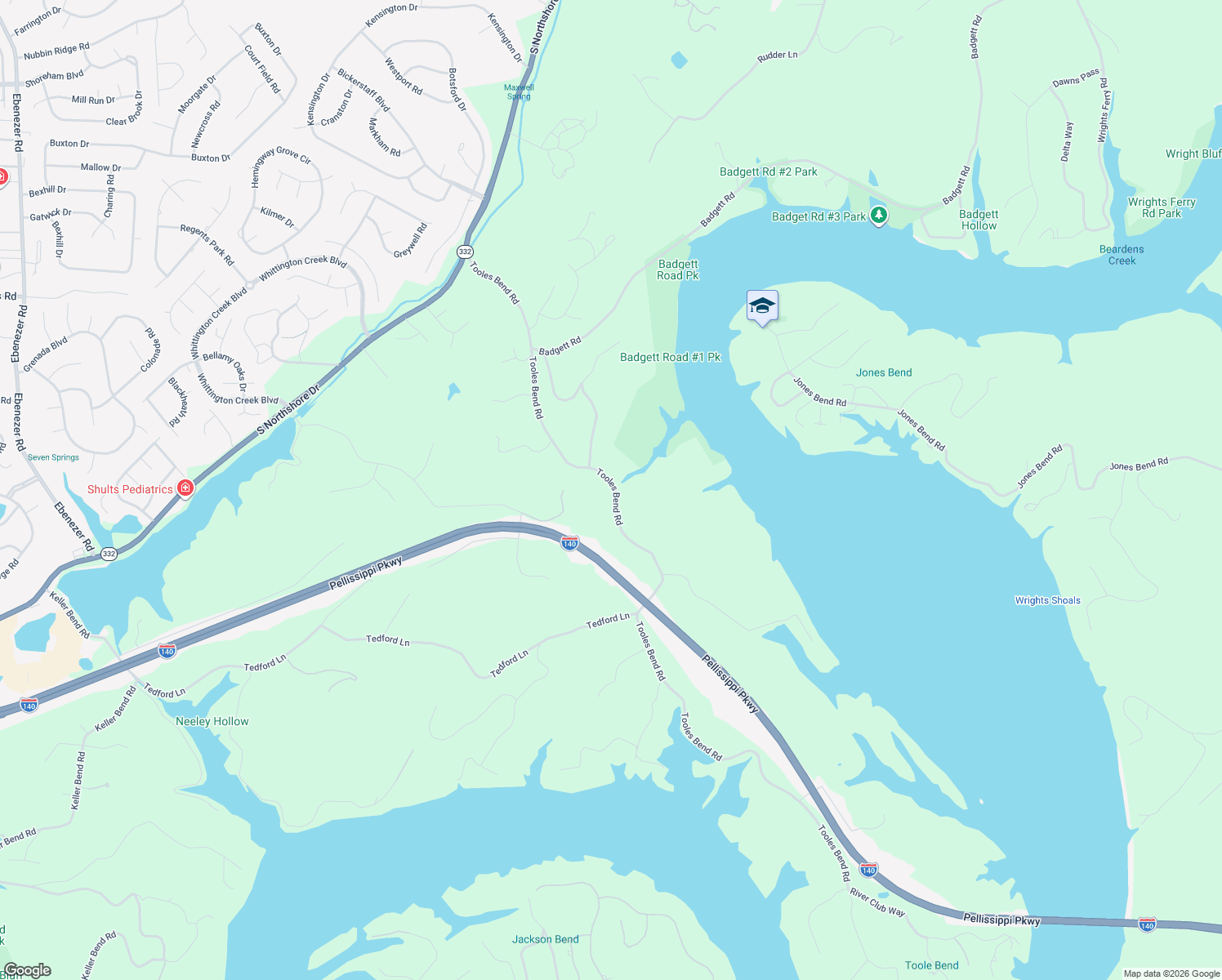 map of restaurants, bars, coffee shops, grocery stores, and more near 2413 Tooles Bend Road in Knoxville