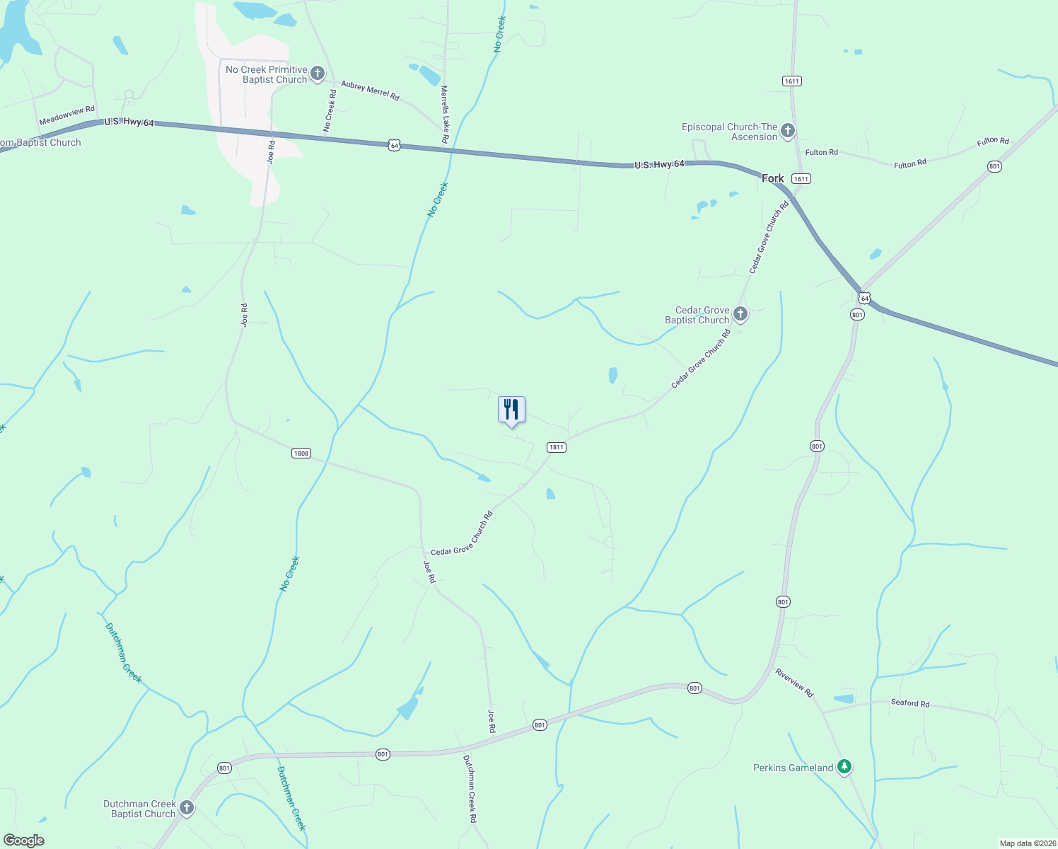 map of restaurants, bars, coffee shops, grocery stores, and more near 169 Drum Lane in Mocksville