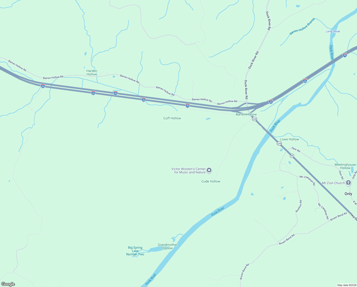 map of restaurants, bars, coffee shops, grocery stores, and more near Sawdust Road in Hurricane Mills
