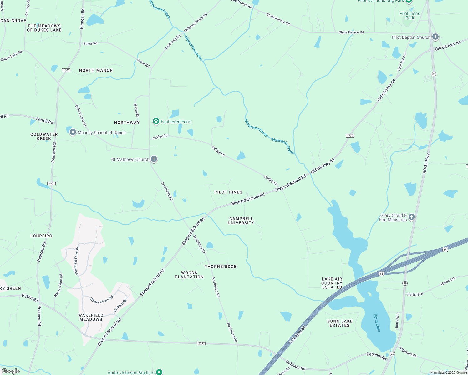 map of restaurants, bars, coffee shops, grocery stores, and more near 3220 Natural Pines Place in Zebulon