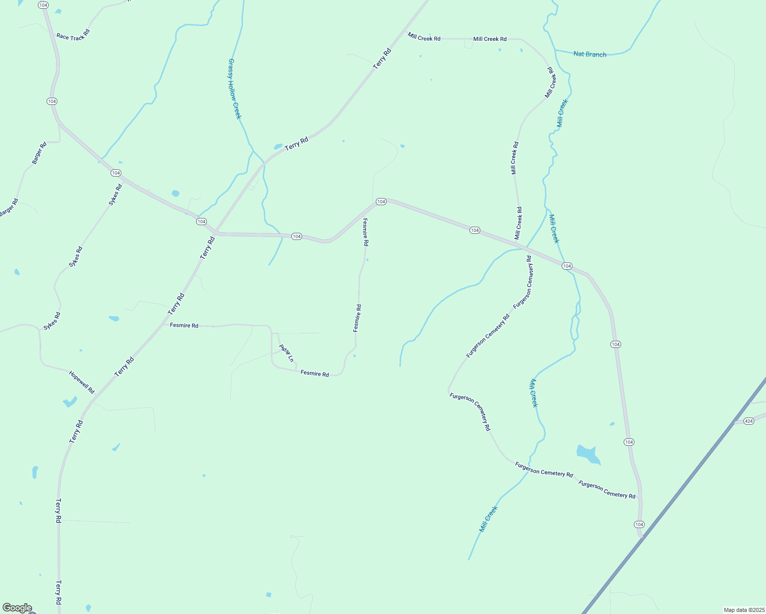 map of restaurants, bars, coffee shops, grocery stores, and more near 407 Fesmire Road in Cedar Grove