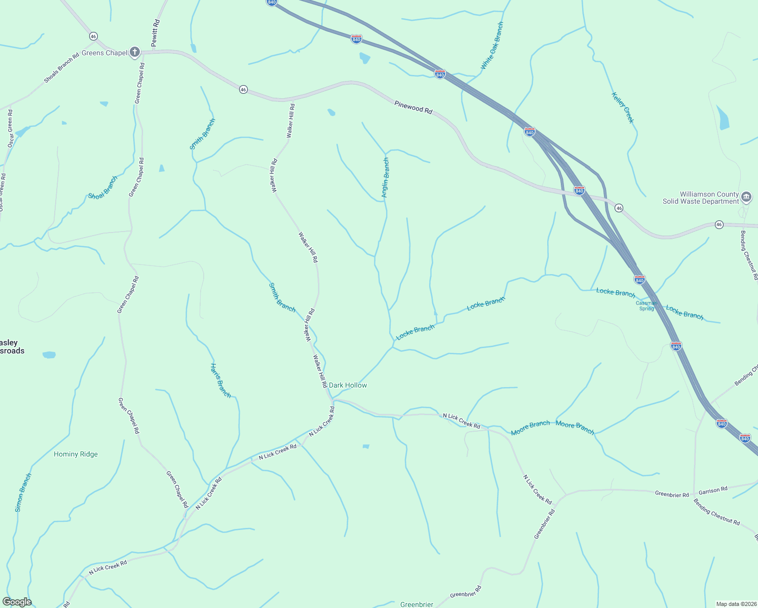 map of restaurants, bars, coffee shops, grocery stores, and more near 5770 Walker Hill Road in Franklin
