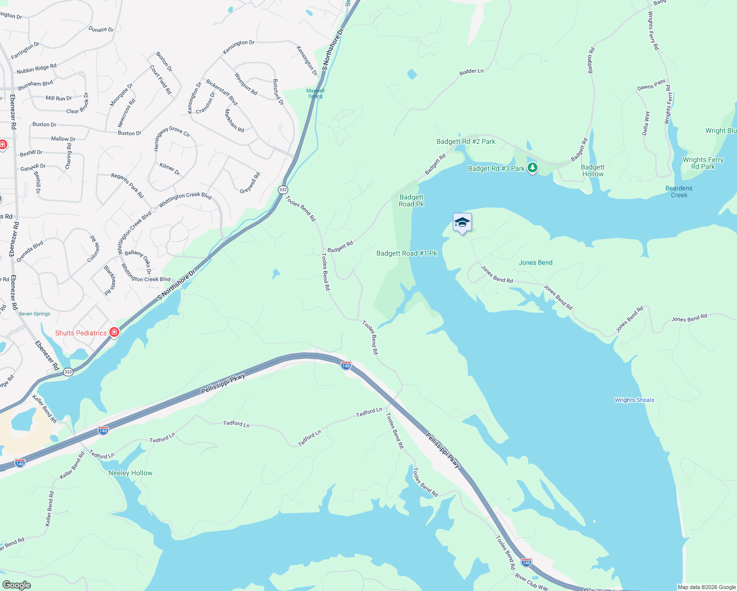map of restaurants, bars, coffee shops, grocery stores, and more near 2344 Tooles Bend Road in Knoxville