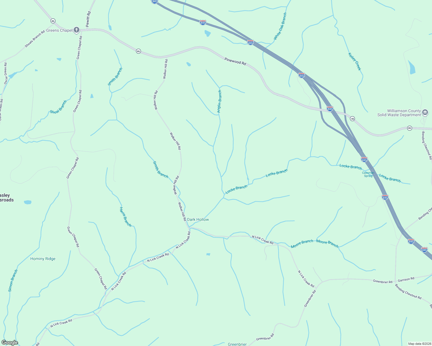 map of restaurants, bars, coffee shops, grocery stores, and more near 5770 Walker Hill Road in Franklin