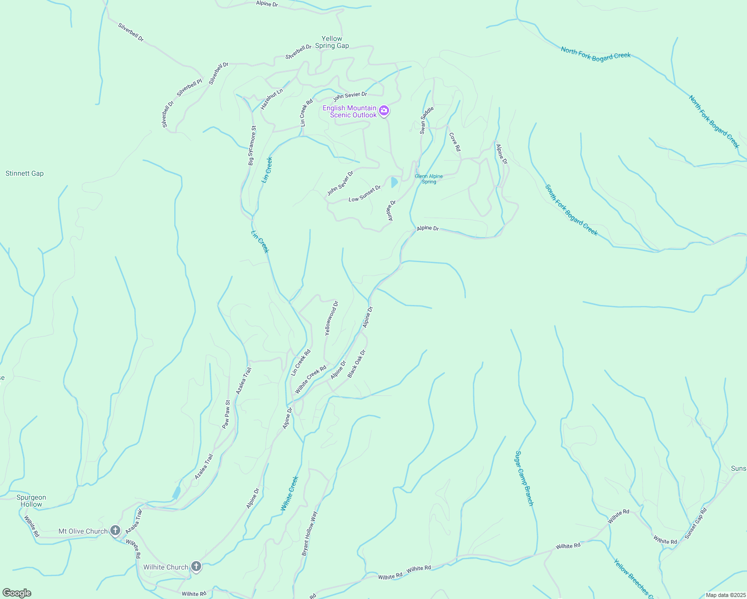 map of restaurants, bars, coffee shops, grocery stores, and more near 1374 Alpine Drive in Sevierville